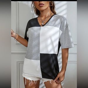 Drop Shoulder Colorblock Top